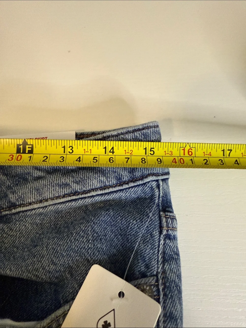 Lucky Brand Light Blue Denim Jeans with Tan Leather Logo Patch